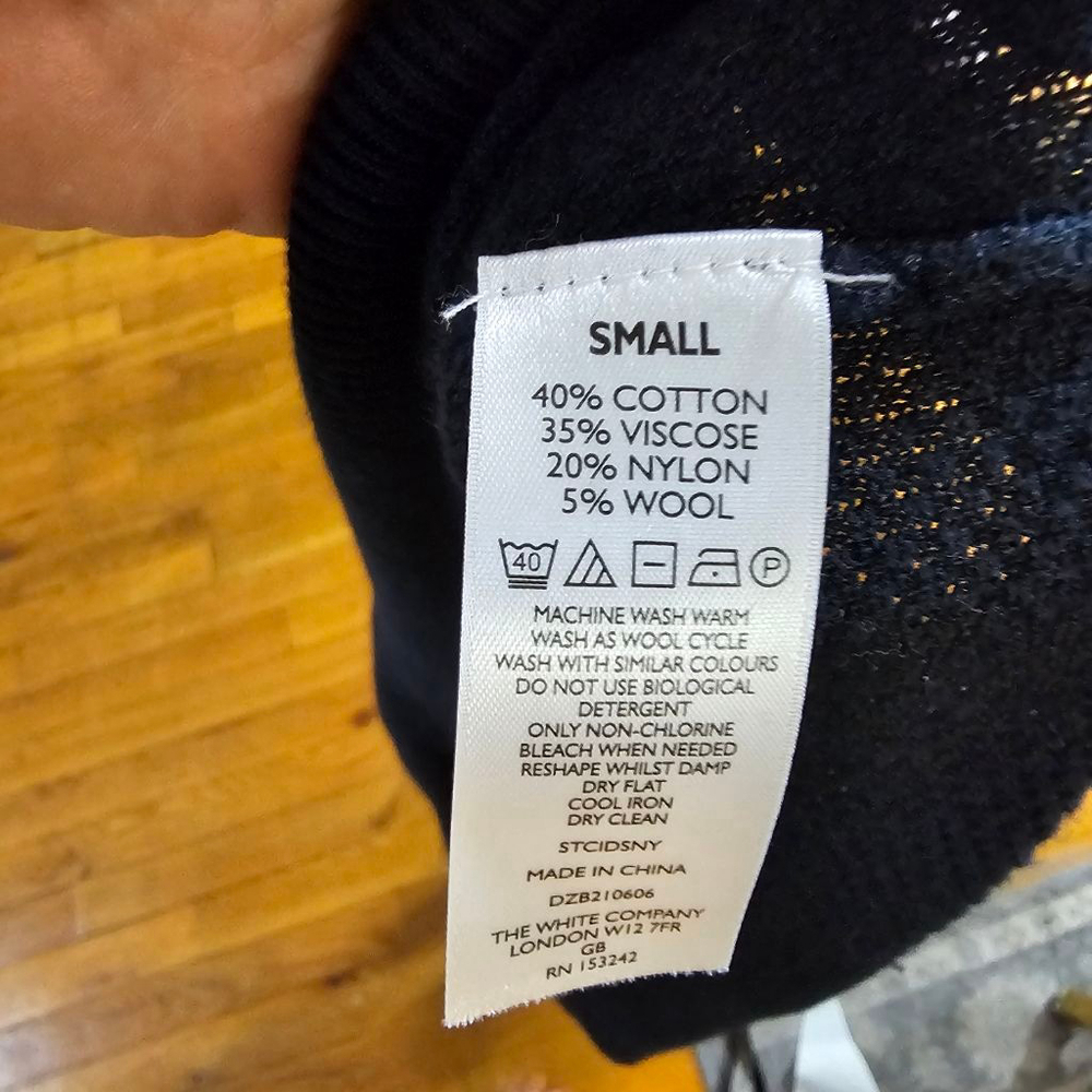 The White Company Navy Cowl Neck Sweater Small - Picture 6 of 9
